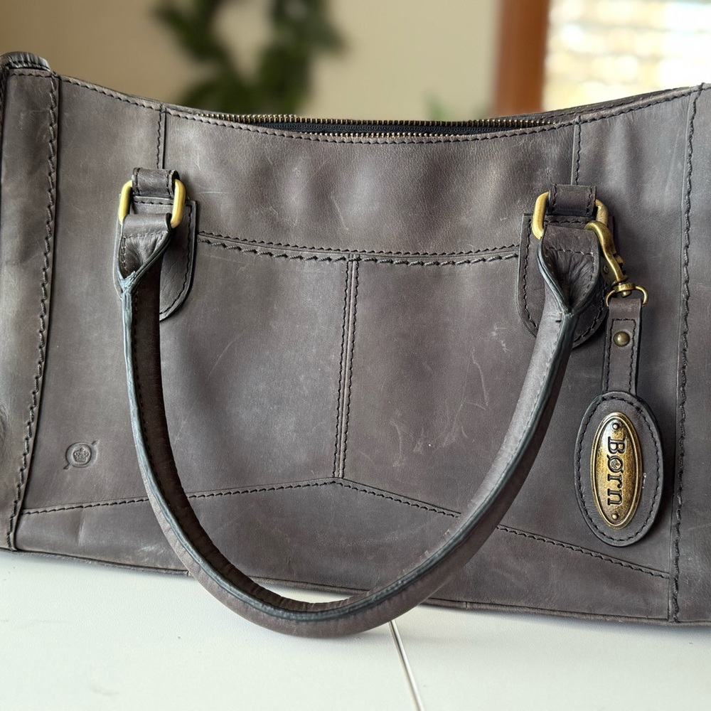 Rich Brown Leather Shoulder Bag with Gold Hardware
